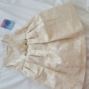 Girls Floral Gold Dress 24M 2T